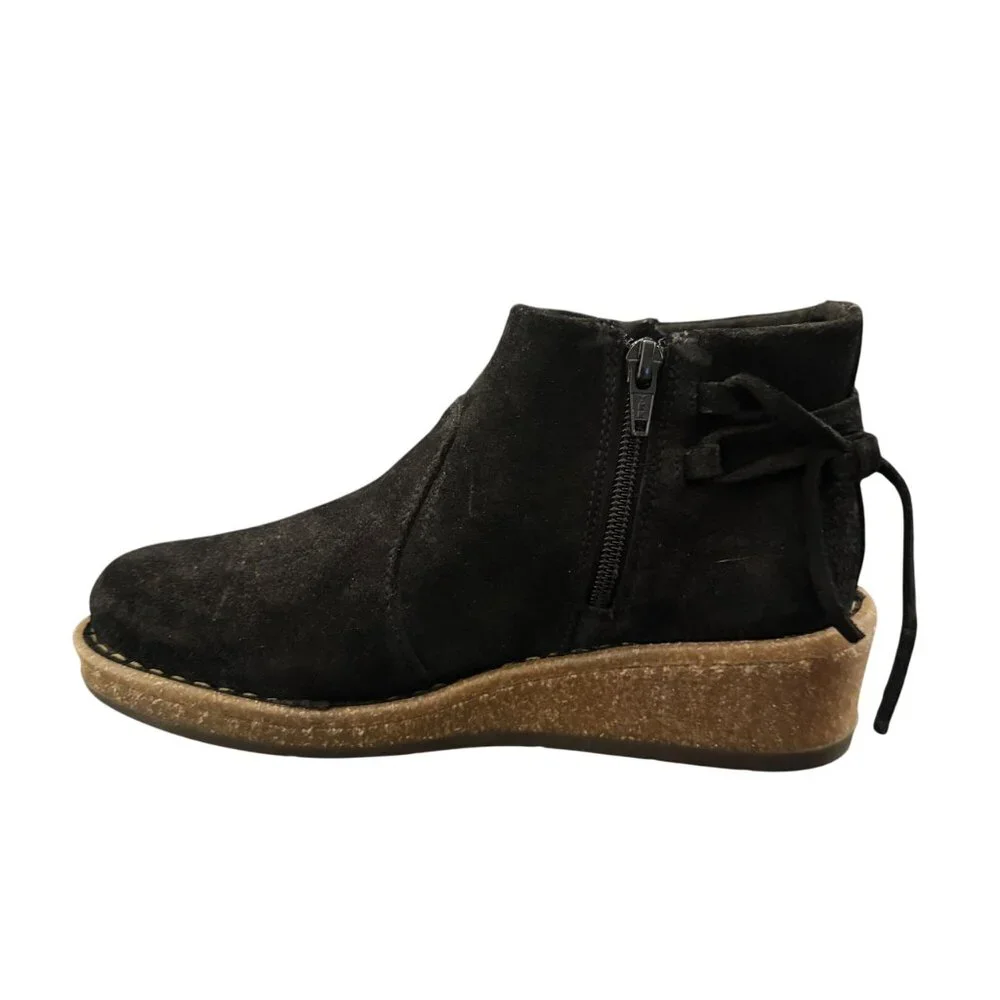 Born Viana Wedge Boots Women's Black Suede Ankle Booties, Size 7 NWOB - Picture 2 of 10